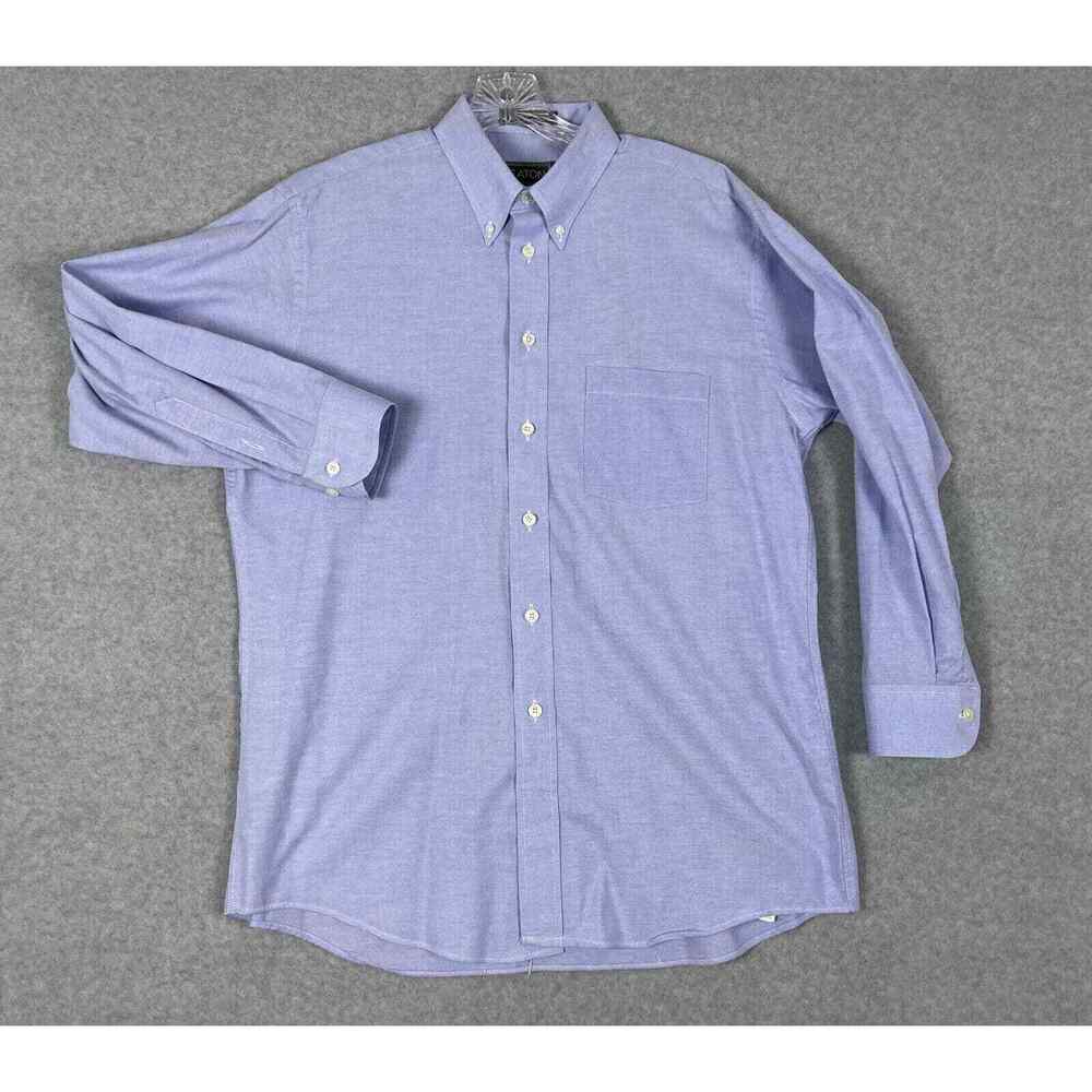 Eaton Shirt Mens 16 Blue Long Sleeve‎ Button Down 32" Sleeve